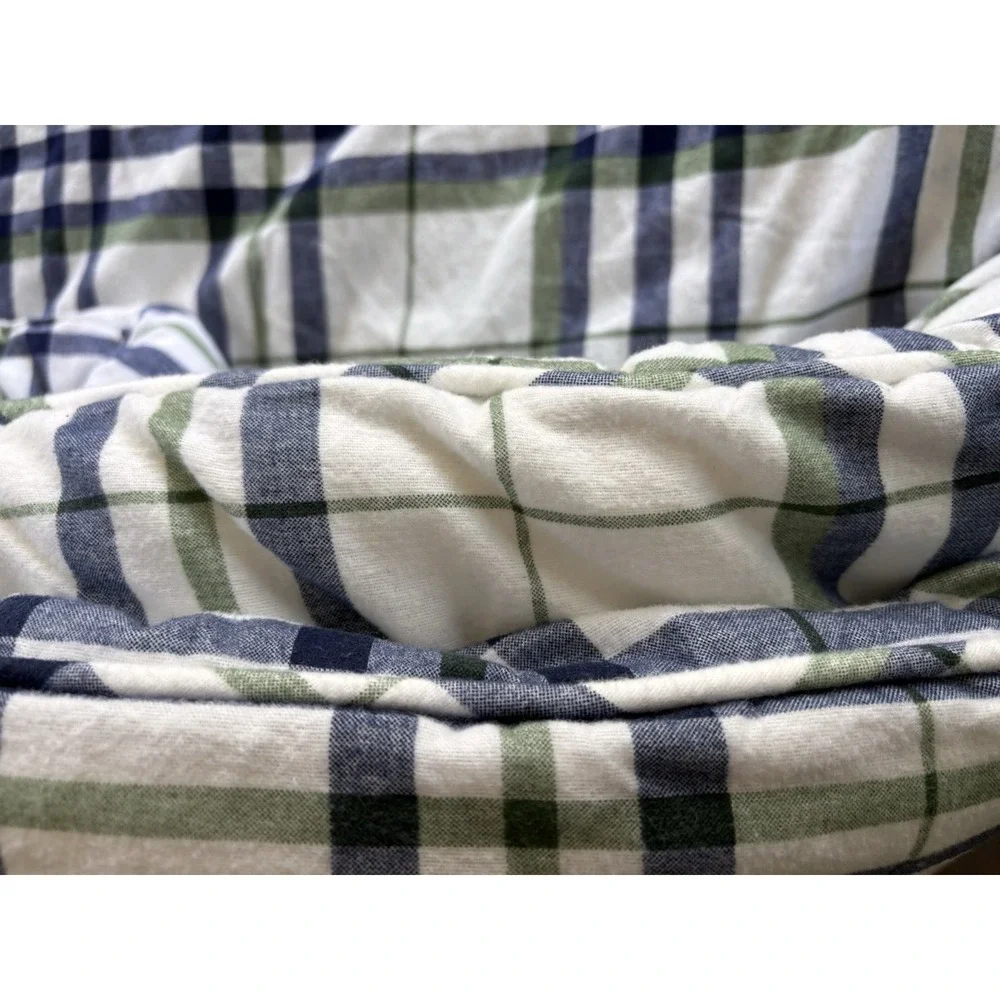 Tommy Hilfiger Flannel Comforter Twin Plaid + 3 Shams Nautical Coastal Classic